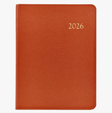 2026 Leather Desk Diary | Orange Goatskin Leather