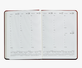 2026 Leather Desk Diary | Orange Goatskin Leather