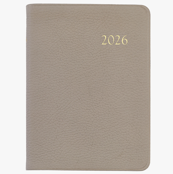 2026 Leather Desk Diary | Beechwood Pebble Grain Leather