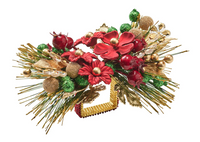 Christmas Carol Napkin Ring | Red Green & Gold