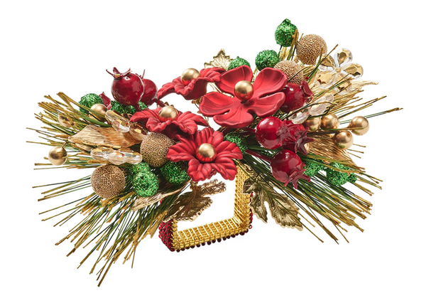Christmas Carol Napkin Ring | Red Green & Gold