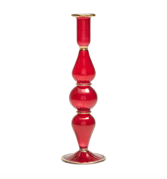 Ripple Candle Holder | Ruby