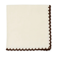 Juliet Embroidered Napkin | Ivory Chocolate