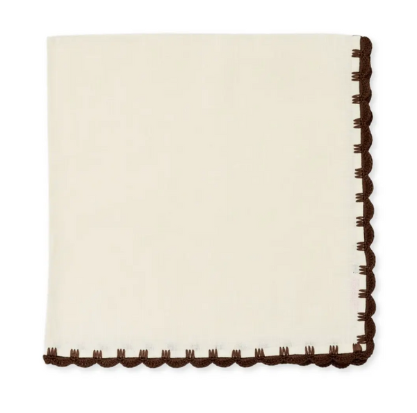 Juliet Embroidered Napkin | Ivory Chocolate