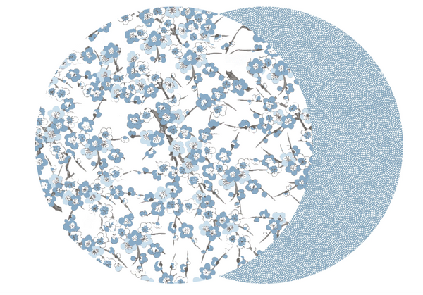 Blossom 2 Sided Round Placemat | Sky Blue