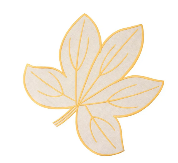 Harvest Leaf Linen Placemat | Gold