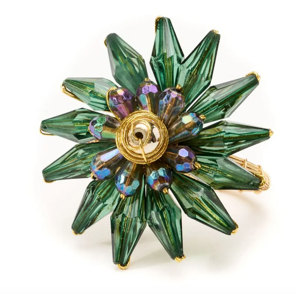 Lumi Beaded Napkin Ring | Emerald