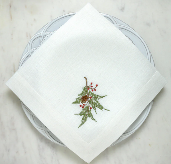 Natale Pine Napkin | White
