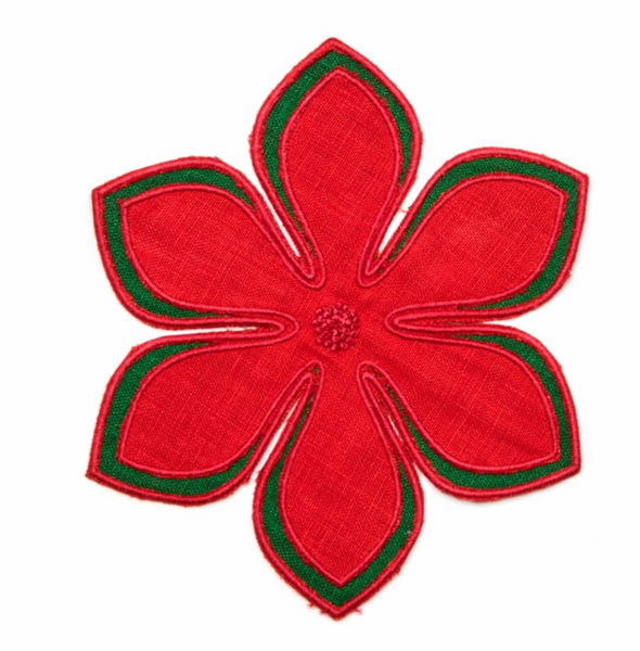 Vintage Poinsettia Coasters | Set 4