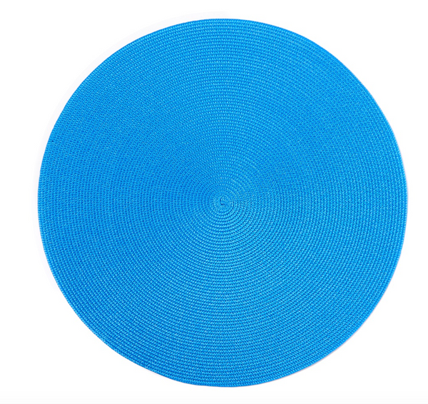15" Round Linen Braid Placemat | Sky Blue