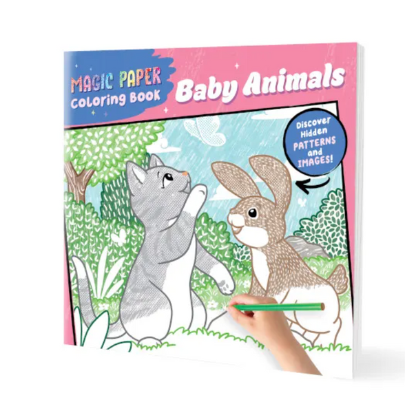 Magic Paper Coloring Book: Baby Animals