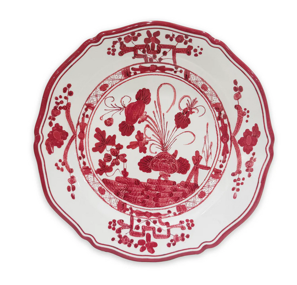Vida Faenza Dinner Plate | White/Red