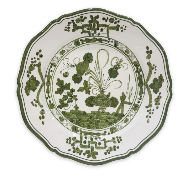 Vida Faenza Dinner Plate | White/Green