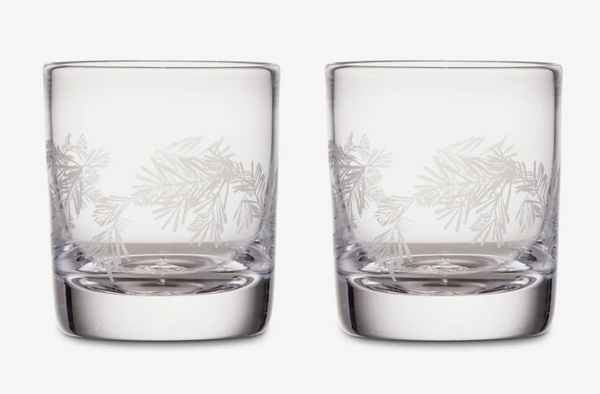 Engraved Pine Ascutney Double Old Fashioned | Set 2