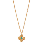 Berry Clover Double Sided Charm Necklace | Turquoise