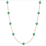 Berry Clover Double Sided Necklace | Turquoise