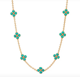 Berry Clover Double Sided Necklace | Turquoise