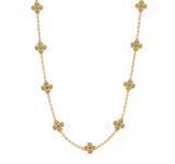 Berry Clover Double Sided Necklace | Turquoise