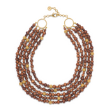 Earth Goddess Beads 5 Strand Necklace | Teak