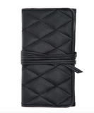 Leah Quilted Jewelry Roll | Black