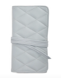 Leah Quilted Jewelry Roll | Light Grey