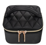 Leah Quilted Travel Jewelry Case | Black