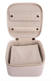 Leah Quilted Travel Jewelry Case | Pale Pink
