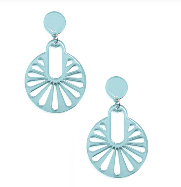 Cutout Disk Drop Earring | Baby Blue