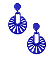 Cutout Disk Drop Earring | Cobalt