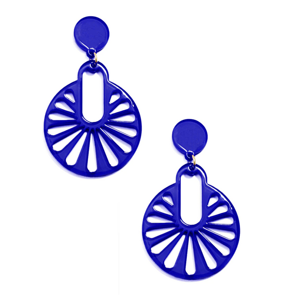 Cutout Disk Drop Earring | Cobalt