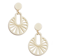 Cutout Disk Drop Earring | Cream