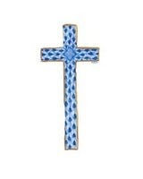 Fish Scale Miniature Cross | Sapphire