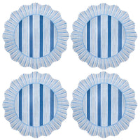 Cabana Stripe Melamine Dinner Plate Set/4 | Ocean