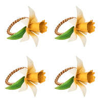Meadow Walk Daffodil Napkin Ring, Set/4 | Yellow