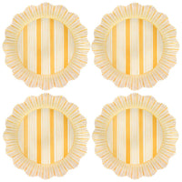 Cabana Stripe Melamine Dinner Plate Set/4 | Sunshine