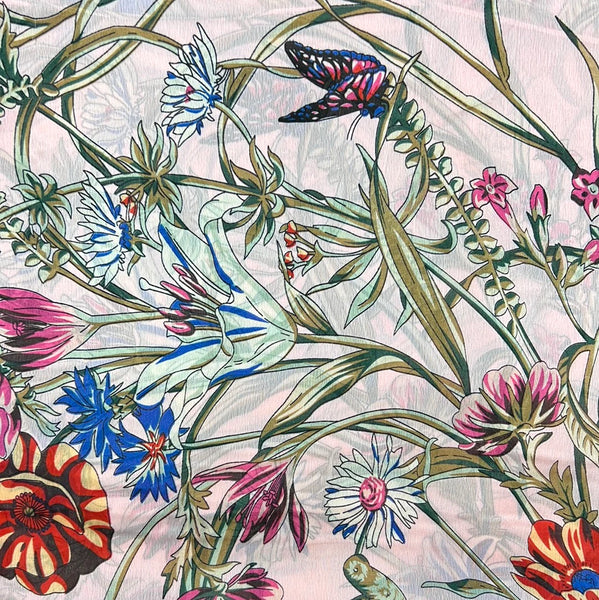 Floral Branches Scarf - Nude