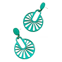 Cutout Disk Drop Earring | Teal