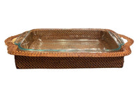 Rectangular Rattan Baking Dish with Pyrex | 2 Quart