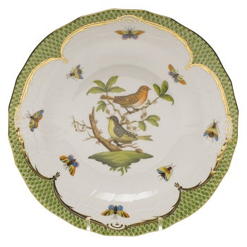 Rothschild Bird Green Border Dessert Plate | Motif #3