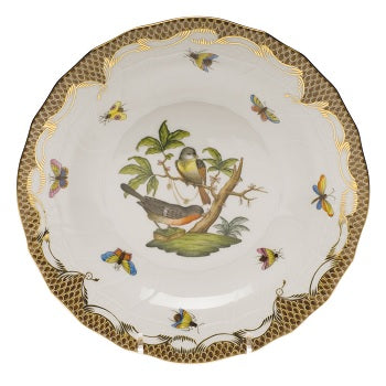 Rothschild Bird Brown Border Dessert Plate | Motif #2