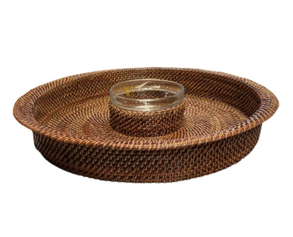 Rattan Chip and Dip | Round