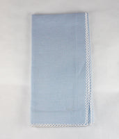 Picot Edge Napkin | Ice Blue & White