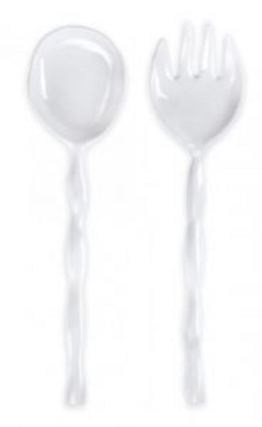 Ruffle Melamine Salad Servers | White