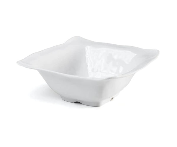 Ruffle White Melamine Square Serving Bowl