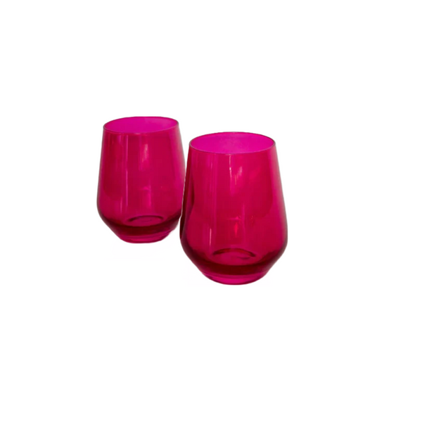 Stemless Wine (Pair) | Fuchsia