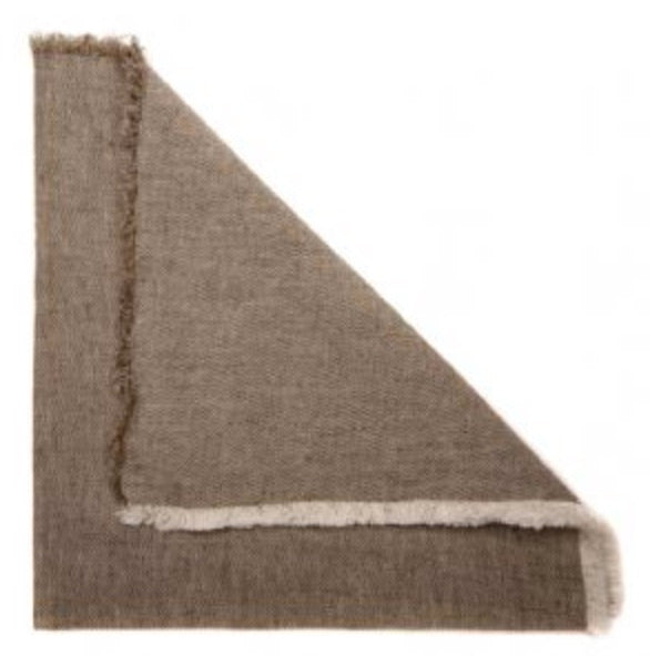 Washed Fringe Edge Napkin | Taupe