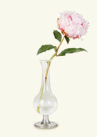 Pewter Footed Glass Vase