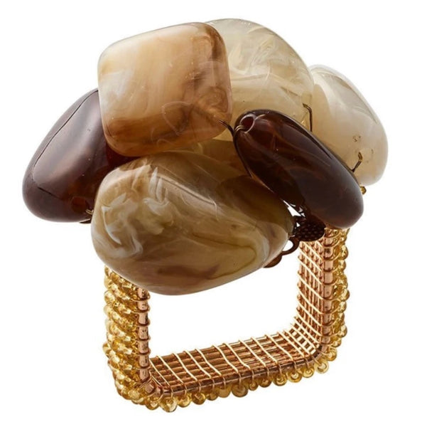 Sea Stone Napkin Ring |Beige