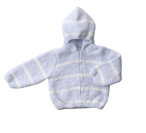 Chenille Hoodie Blue Ivory | 0-6mo