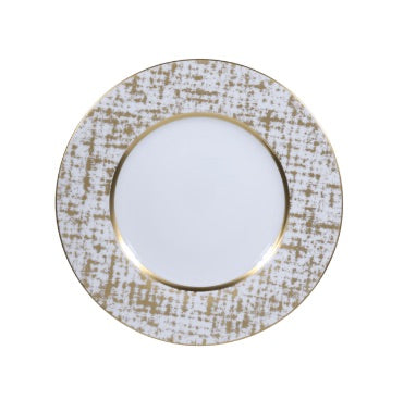 Tweed Charger Plate | White Gold